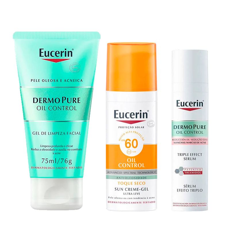 Eucerin Kit - Gel de Limpeza + Sérum Efeito Triplo + Protetor Solar Kit